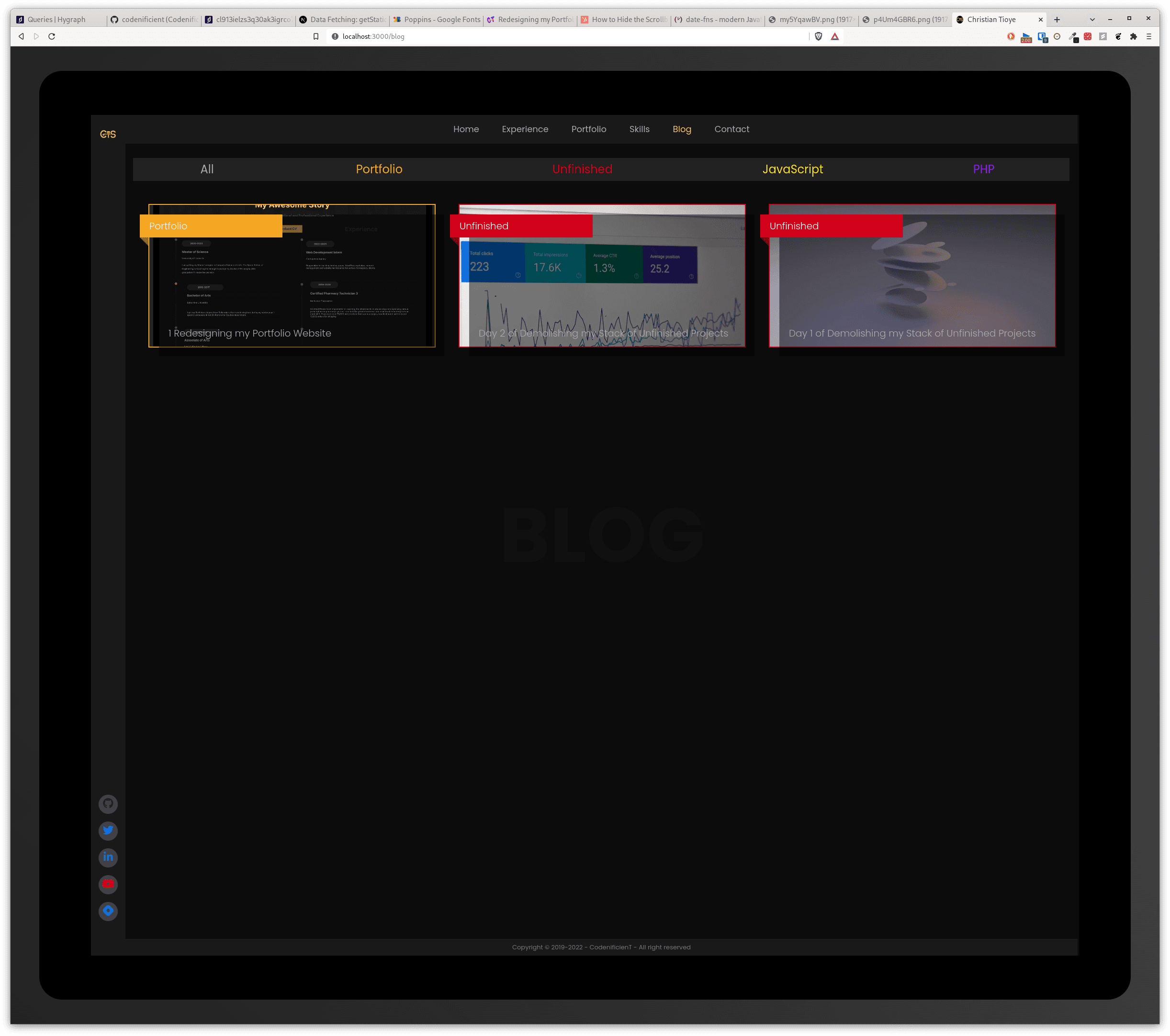 2 Redesigning my Portfolio website